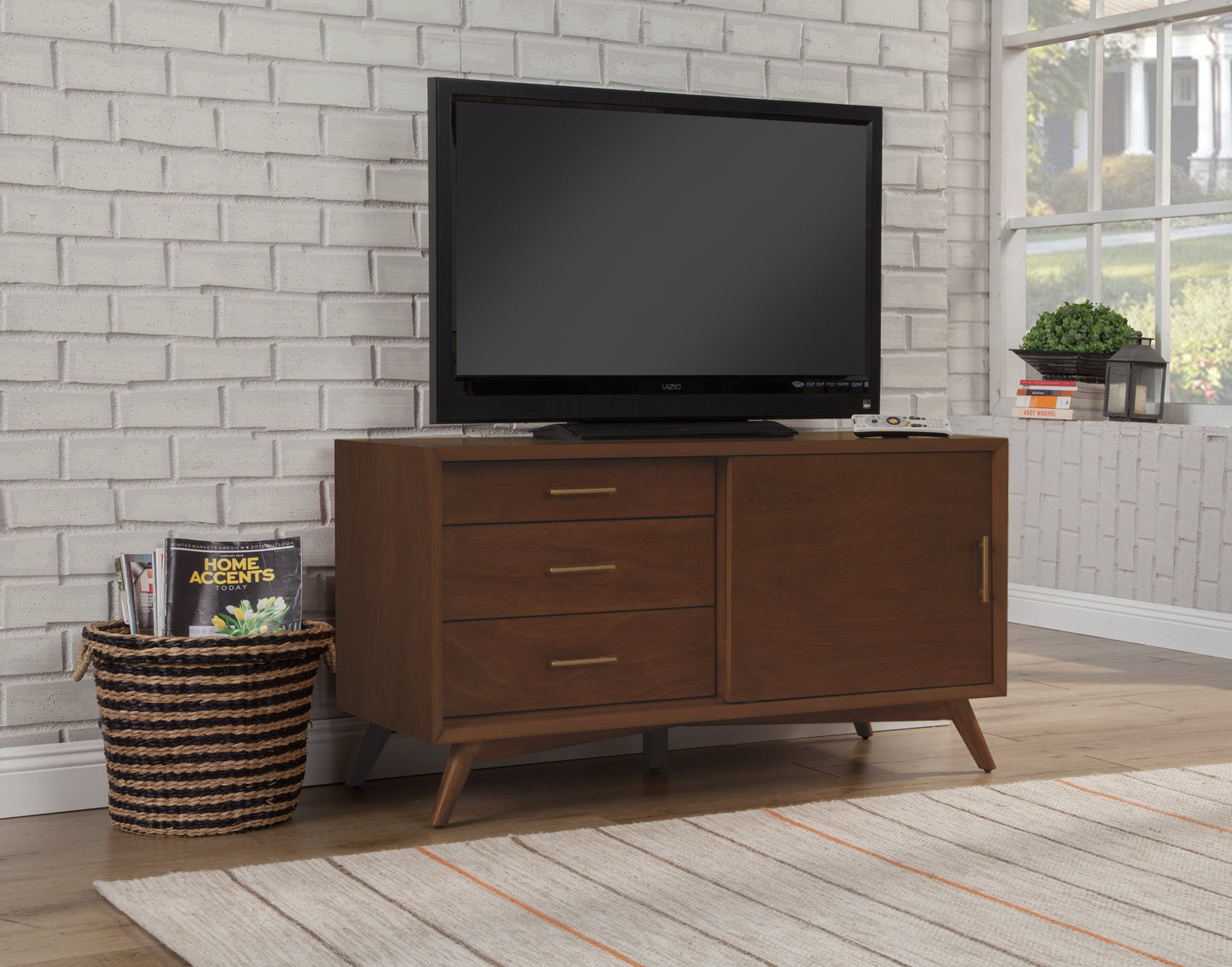 Flynn Small TV Console, Walnut