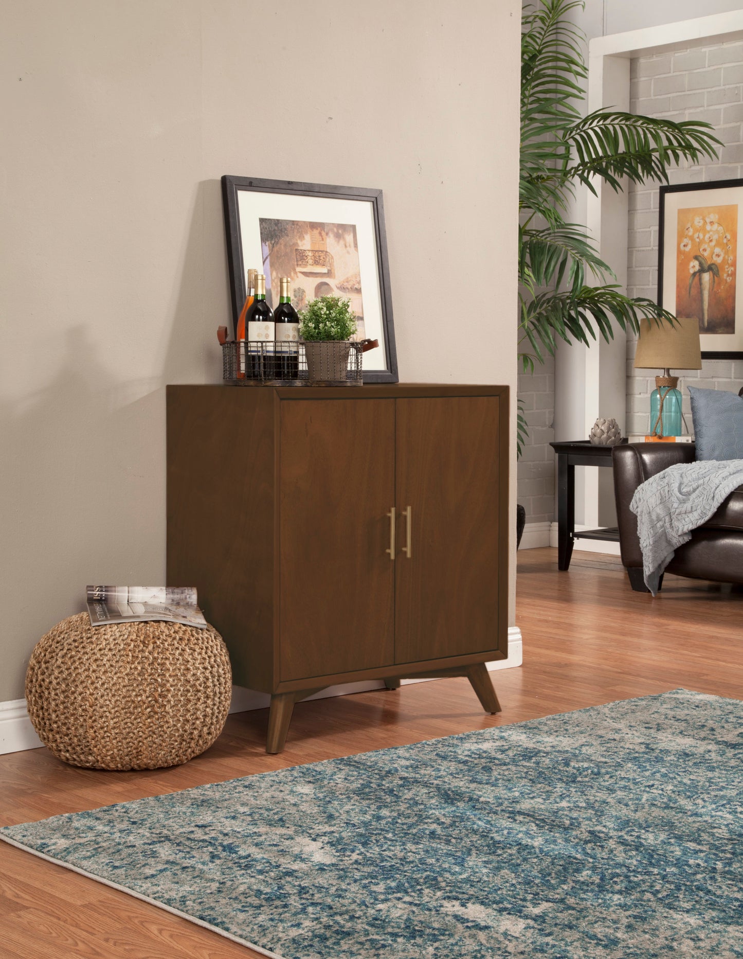 Flynn Small Bar Cabinet, Walnut