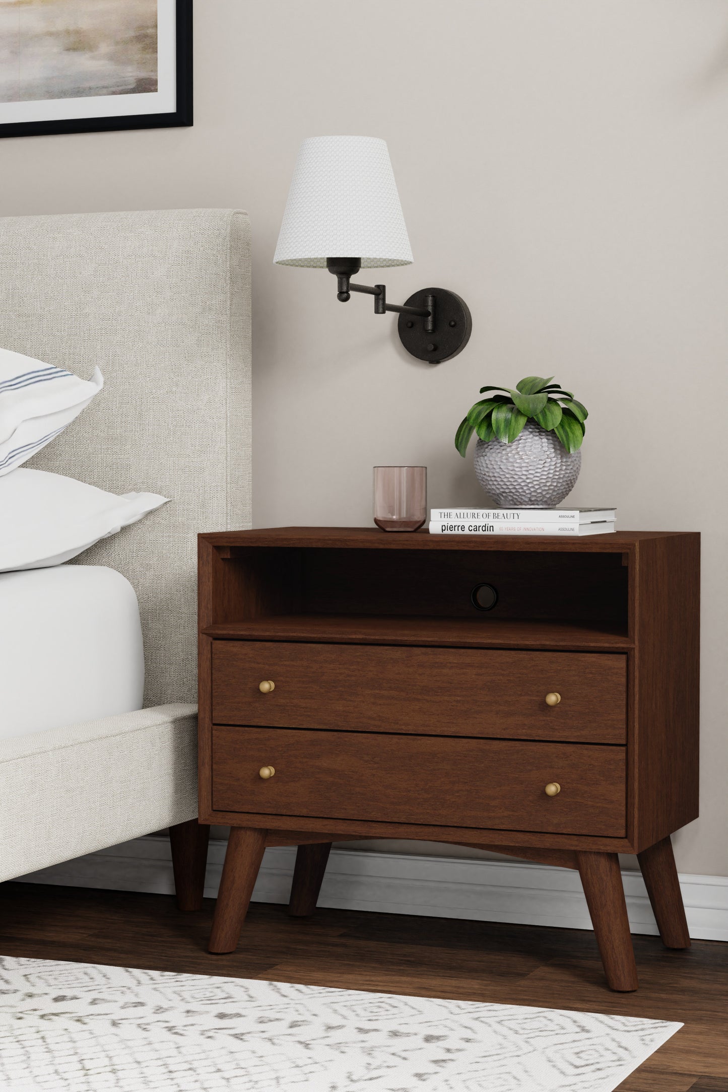 Flynn Large Nightstand, Walnut