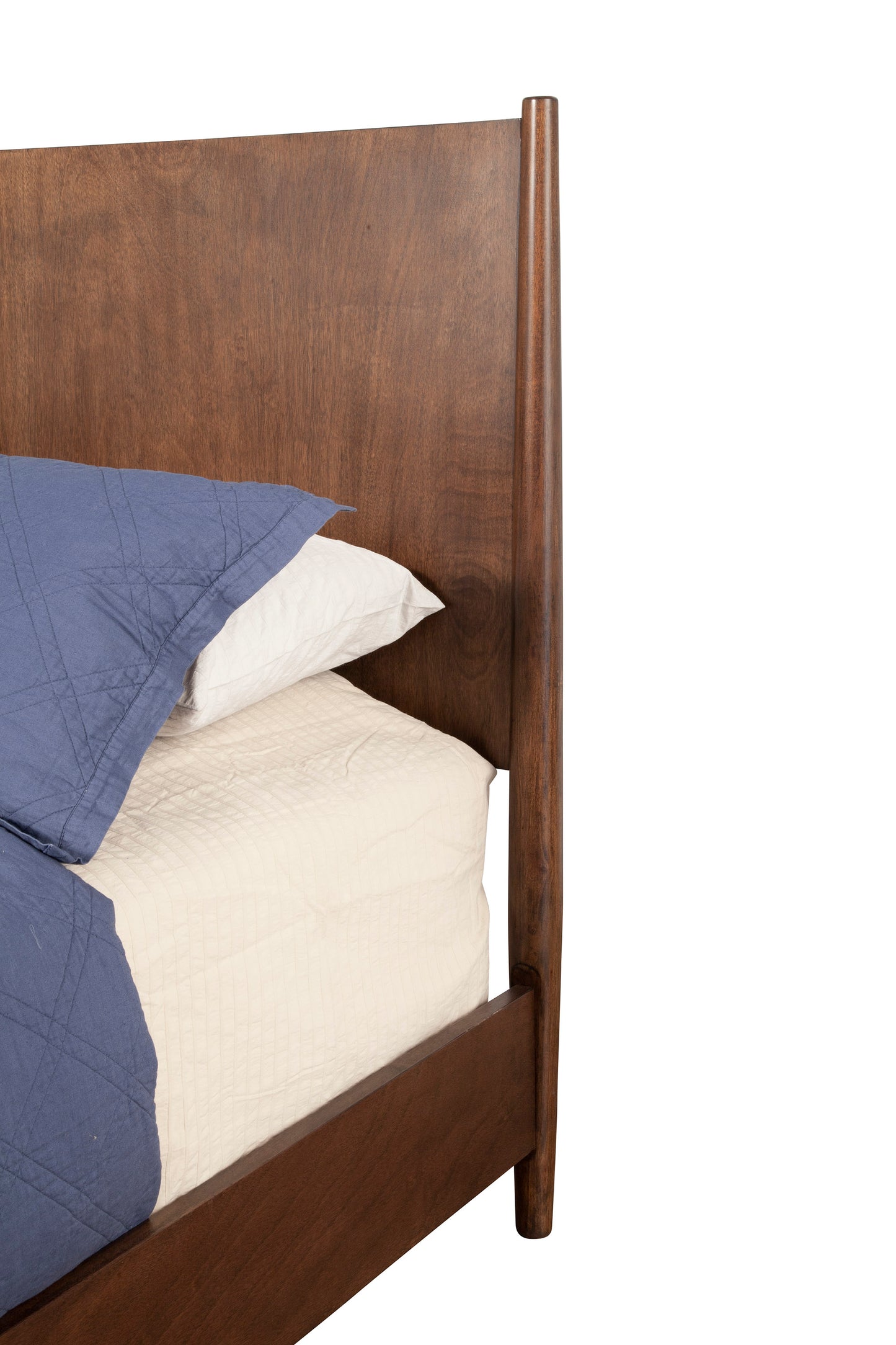 Flynn Mid Century Modern Full Size Panel Bed, Walnut