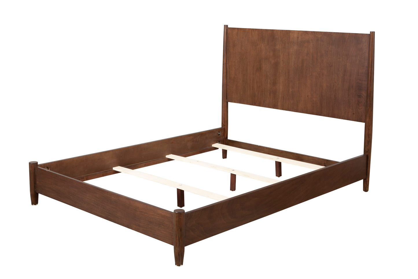 Flynn Mid Century Modern Full Size Panel Bed, Walnut