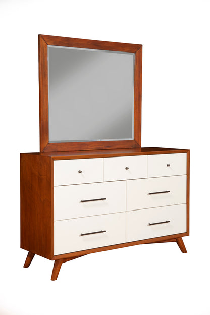 Flynn 7 Drawer Two Tone Dresser, Chestnut/White