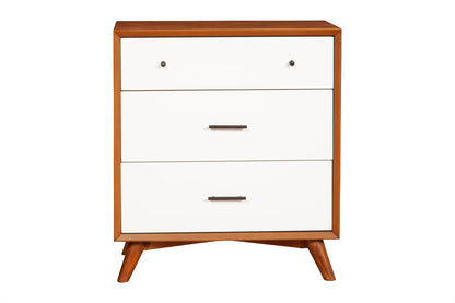 Flynn 3 Drawer Two Tone Small Chest, Chestnut/White