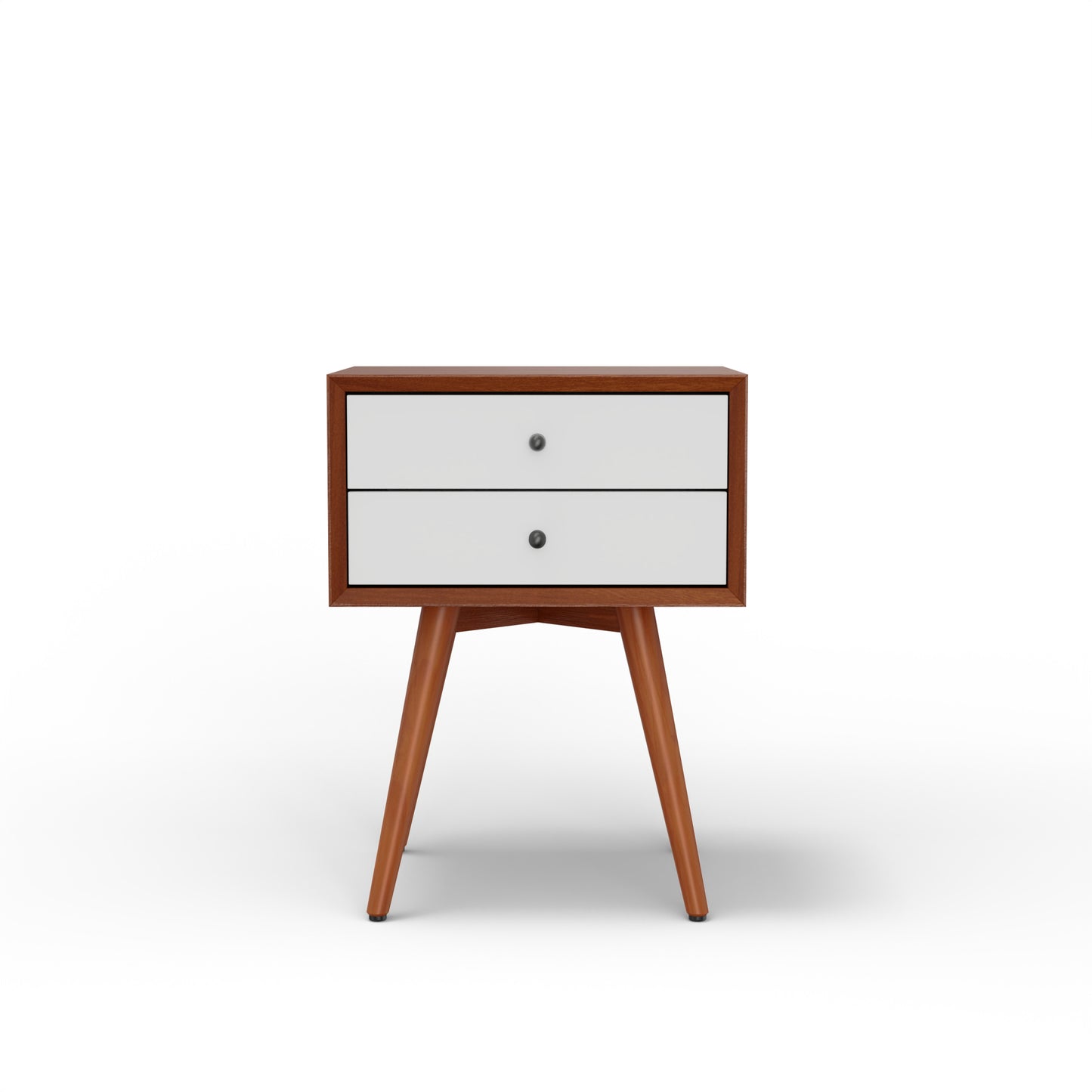 Flynn Small Nightstand, Chestnut & White