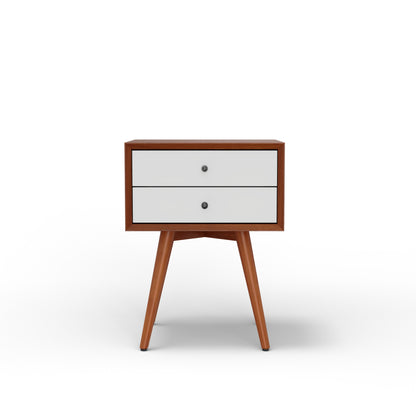 Flynn Small Nightstand, Chestnut & White