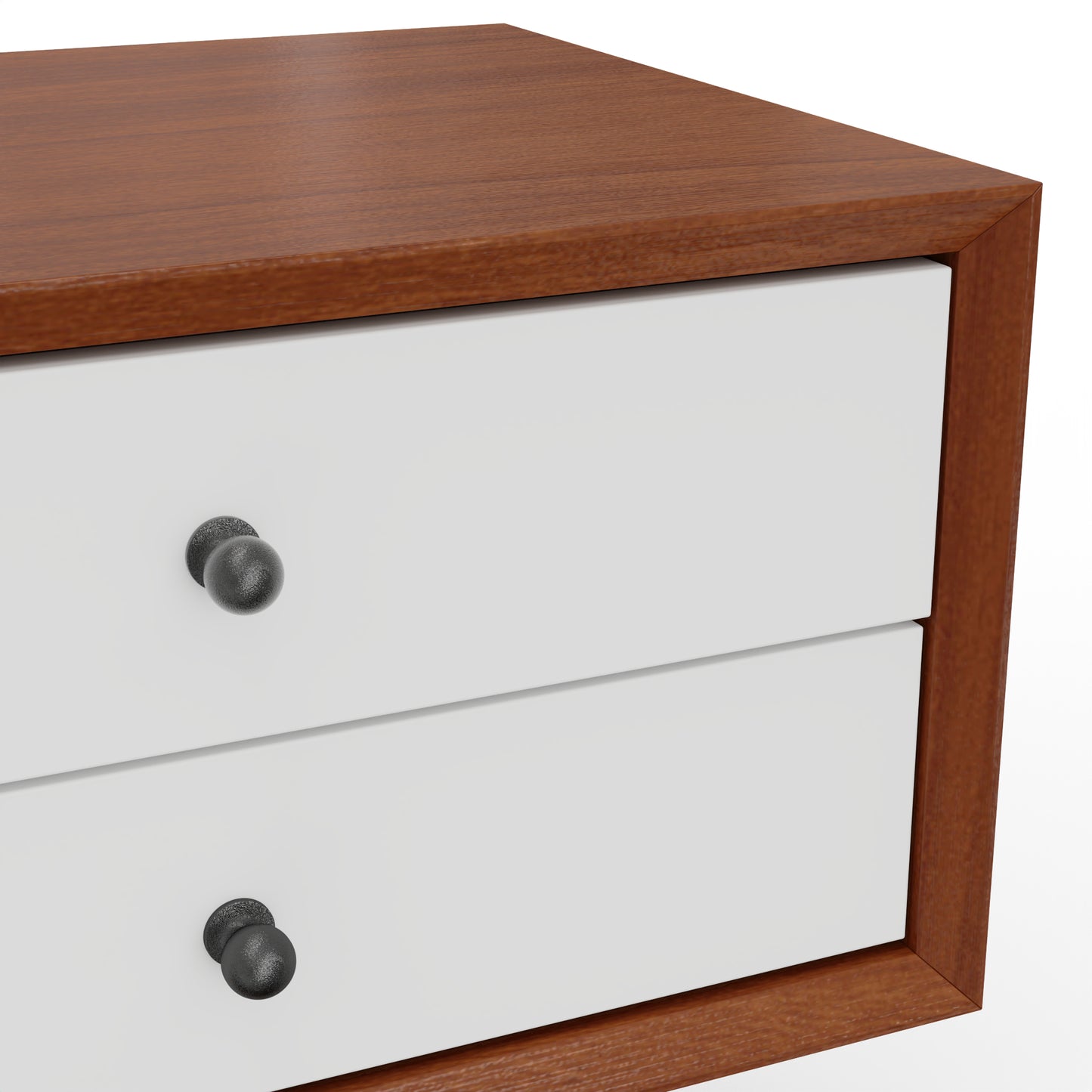 Flynn Small Nightstand, Chestnut & White