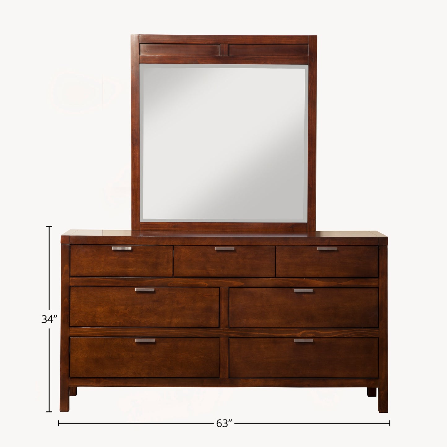 Carmel 7 Drawer Dresser, Cappuccino