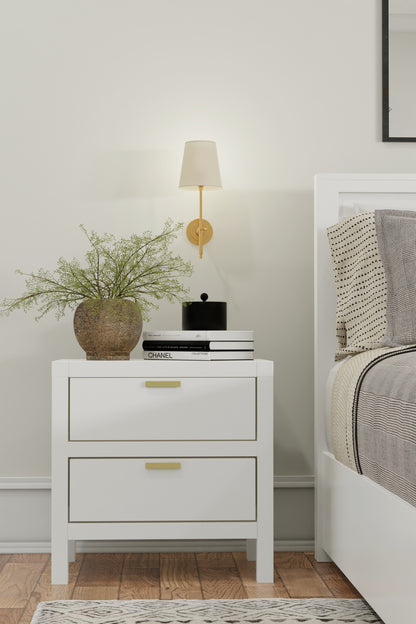 Carmel 2 Drawer Nightstand, White
