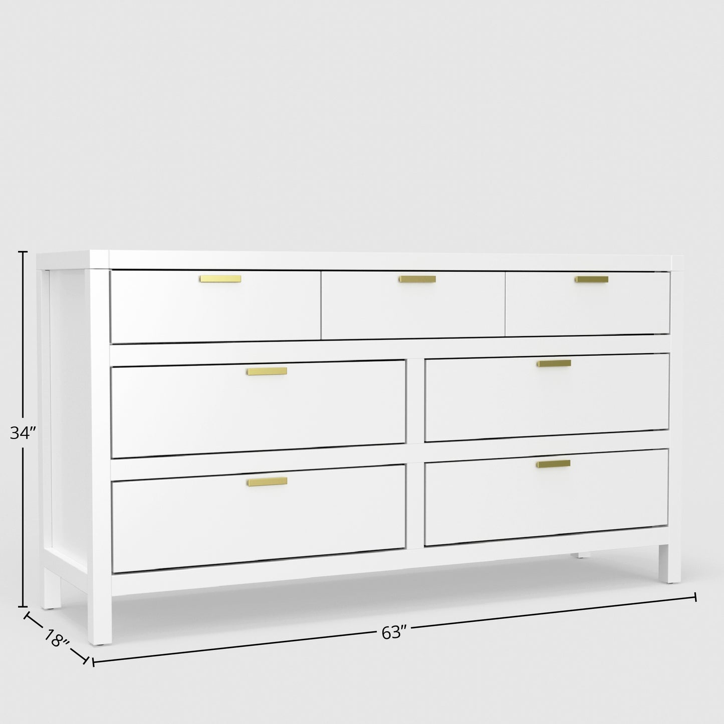 Carmel 7 Drawer Dresser, White