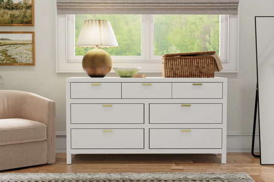 Carmel 7 Drawer Dresser, White