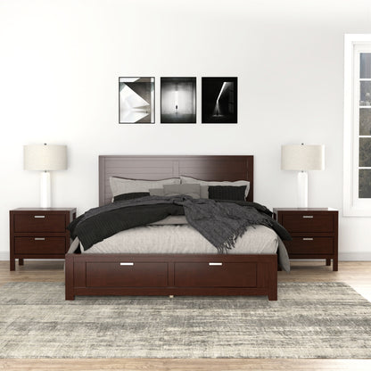 Carmel 2 Drawer Nightstand, Cappuccino