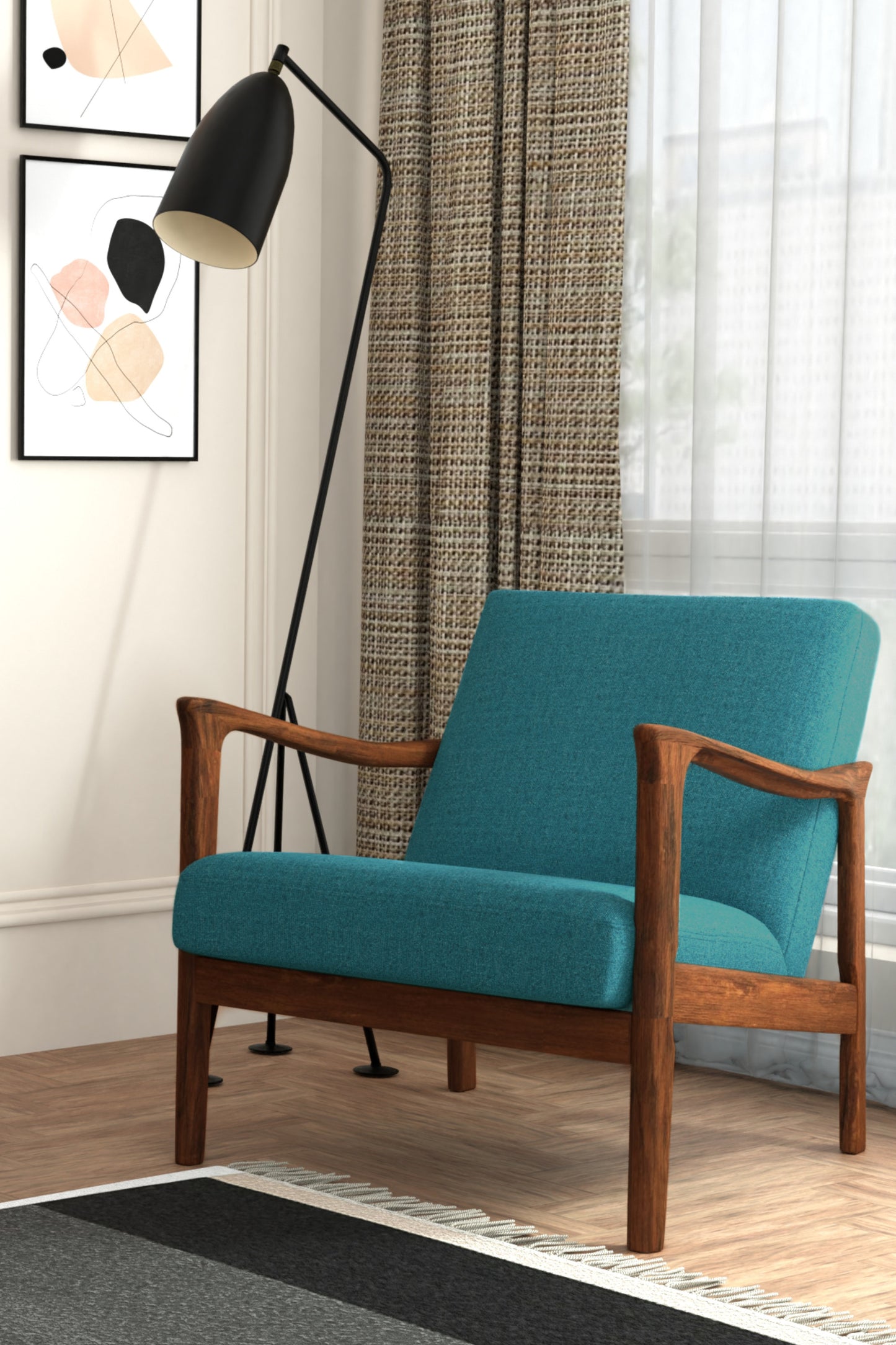 Zephyr Lounge Chair, Turquoise